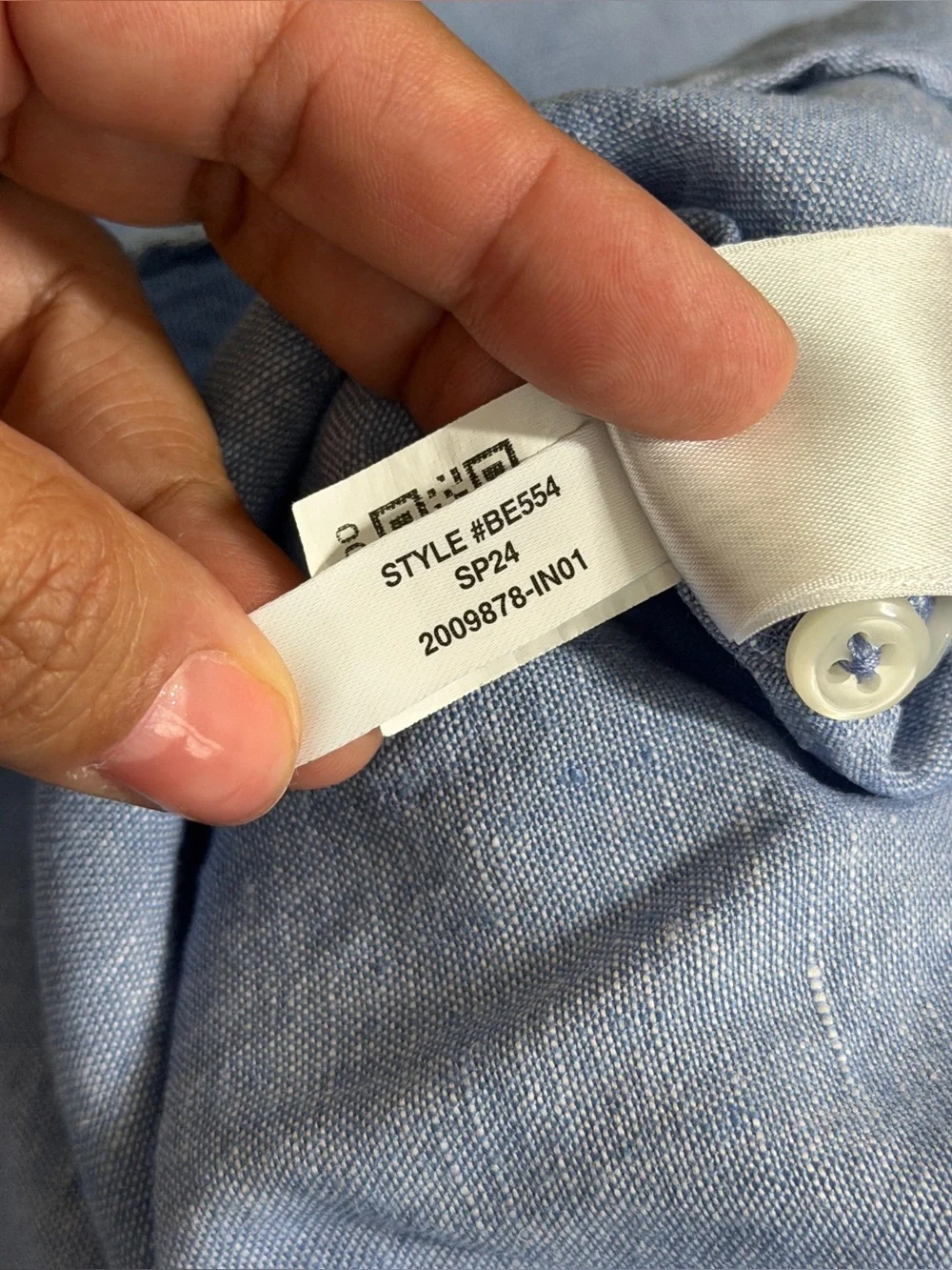J. Crew XL Blue 100% Irish Linen Long Sleeve Button Down Shirt Style BE554